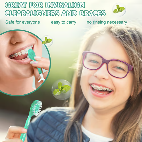 5 in 1 Mini Toothbrush & Floss & Tongue Scraper & Toothpick Set (Pack of 24)